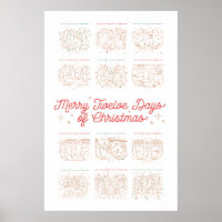 12 Days of Christmas Poster 24x36
