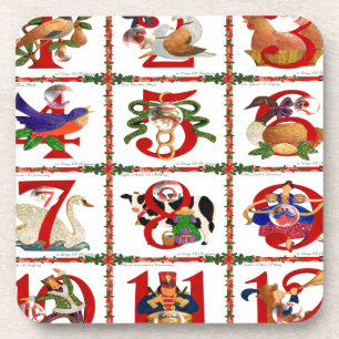 12 Days Of Christmas Quilt Print Gifts Coaster