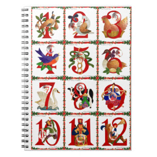 12 Days Of Christmas Quilt Print Gifts Notebook