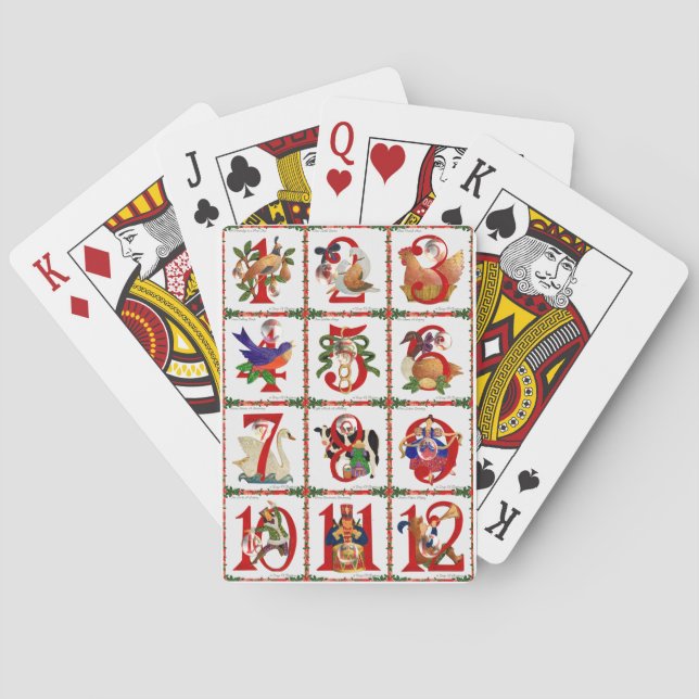 12 Days Of Christmas Quilt Print Gifts Playing Cards (Back)