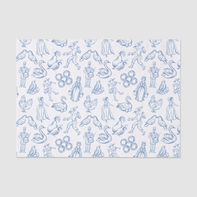 12 Days of Christmas Toile Tissue Paper (Front)