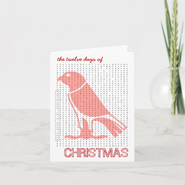 12 Days Of Christmas Word Search Card 2 (Front)