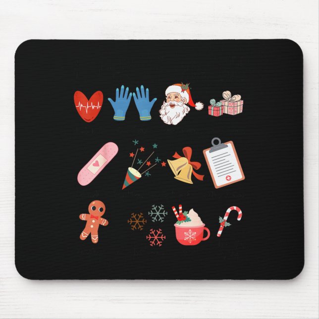 12 Days Of Cna Life Nurse Merry Christmas Pyjamas  Mouse Pad (Front)
