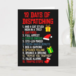 12 Days Of Dispatching Christmas Pajama X-mas Disp Card