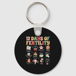 12 Days Of Fertility Ivf Nurse Christmas Ob Gyn Tr Keychain