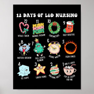 12 Days Of Landd Unit Nursing Labor And Delivery N Poster