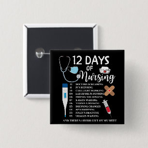 12 Days Of Nursing 2 Inch Square Button