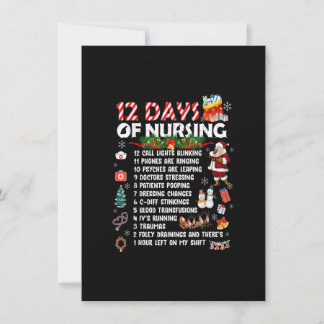 12 Days of Nursing Stethoscope RN & LPN Nurses Mer Invitation