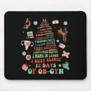 12 Days Of Ob-gyn Christmas Tree Labor & Deliv Mouse Pad