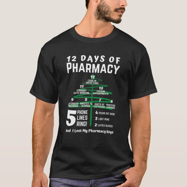 12 Days Of Pharmacy Christmas, Christmas Pharmacy, T-Shirt (Front)