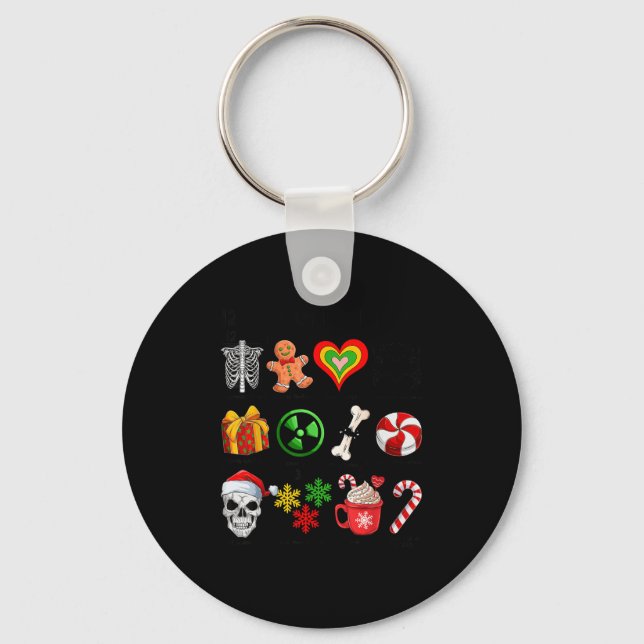 12 Days Of Radiology Xray Tech Ct Mri Merry Christ Keychain (Front)