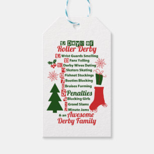 12 Days of Roller Derby Christmas, Roller Skating Gift Tags