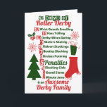 12 Days of Roller Derby Christmas, Roller Skating Holiday Card<br><div class="desc">12 Days of Roller Derby Christmas, Roller Skating</div>