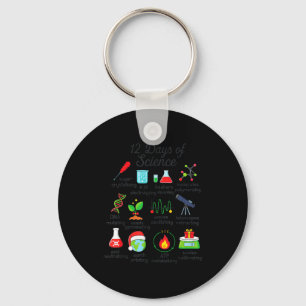 12 Days Of Science Funny Science Teacher Christmas Keychain