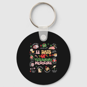 12 Days Of Veterinary Medicine Funny Christmas Vet Keychain