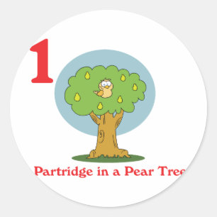 12 days partridge in a pear tree classic round sticker