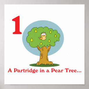 12 days partridge in a pear tree poster