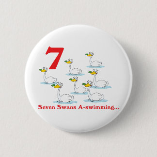 12 days seven swans a-swimming 2 inch round button