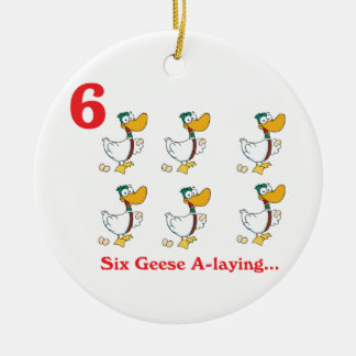 12 days six geese a-laying ceramic ornament