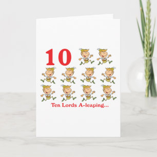 12 days ten lords a-leaping holiday card