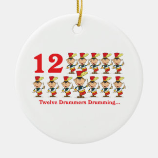 12 days twelve drummers drumming ceramic ornament