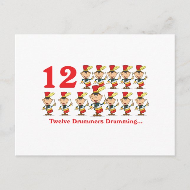 12 days twelve drummers drumming postcard (Front)