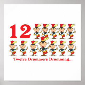 12 days twelve drummers drumming poster