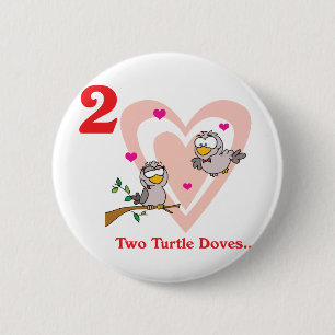 12 days two turtle doves 2 inch round button