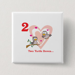 12 days two turtle doves 2 inch square button
