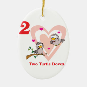 12 days two turtle doves ceramic ornament