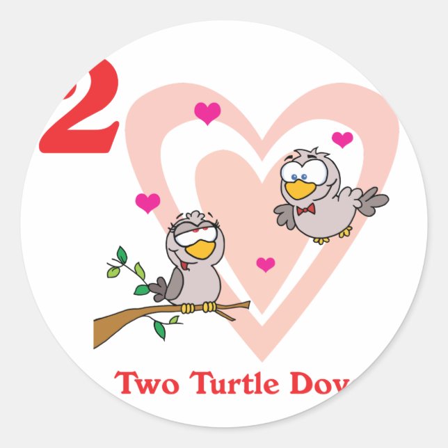 12 days two turtle doves classic round sticker (Front)