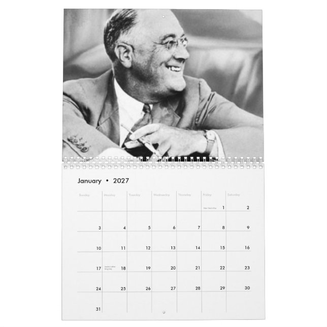12 Democratic Presidents Calender Calendar (Jan 2027)