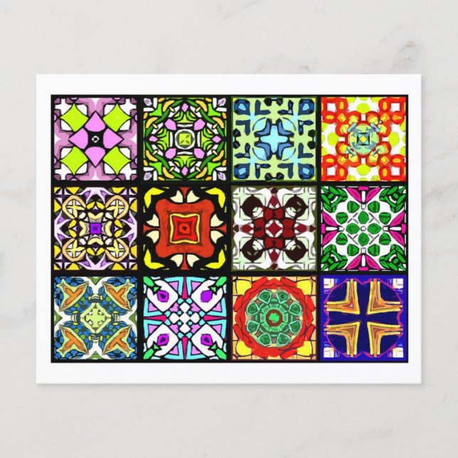 12 Different Tea Bag Tiles - Origami Folding Flyer (Front)