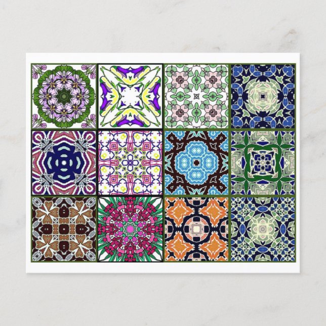 12 Different Tea Bag Tiles - Origami Folding Flyer (Front)