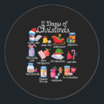 12 Drugs Of Christmas Pharmacist Technician Pharma Classic Round Sticker<br><div class="desc">12 Drugs Of Christmas Pharmacist Technician Pharmacy Squad</div>