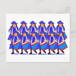 12 Drummers Drumming Postcard