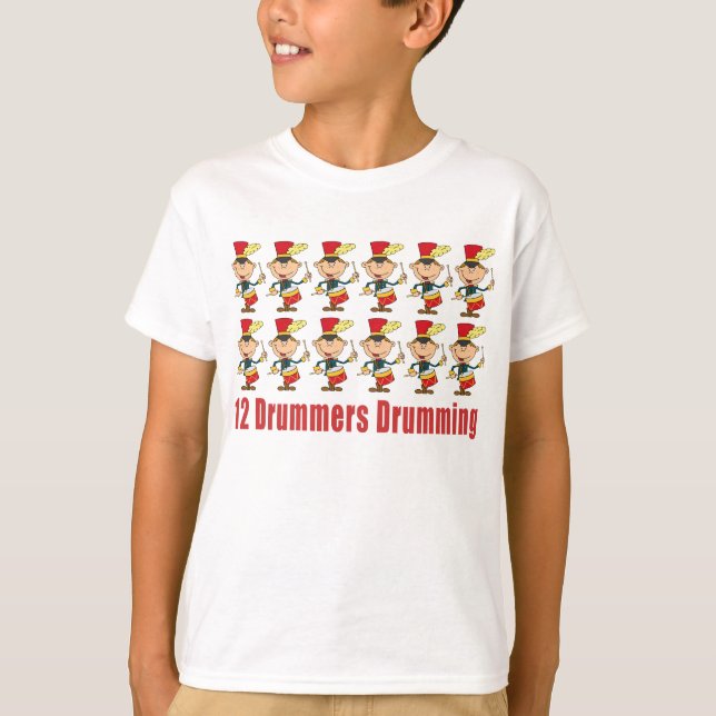 12 Drummers Drumming T-shirts (Front)