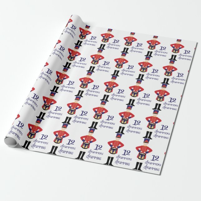 12 Drummers Drumming Wrapping Paper (Unrolled)