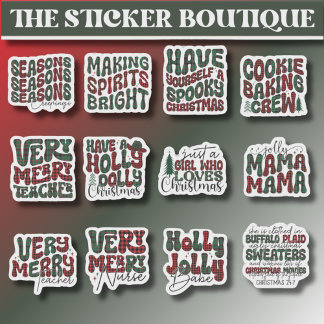 12 En Un Sticker Plaid De Noël Festif Pack