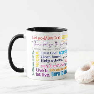 12 Étape de récupération Slogans Mug