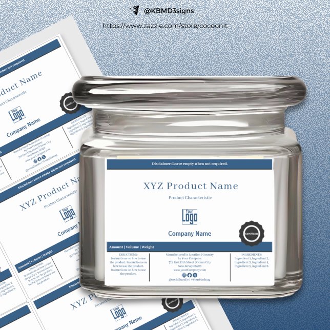 12 Étiquettes de produits noirs blancs minimaux (12 Minimal Blue White Black Product Labels)