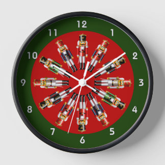 12 Festive Nutcracker Toy Soldiers Clock