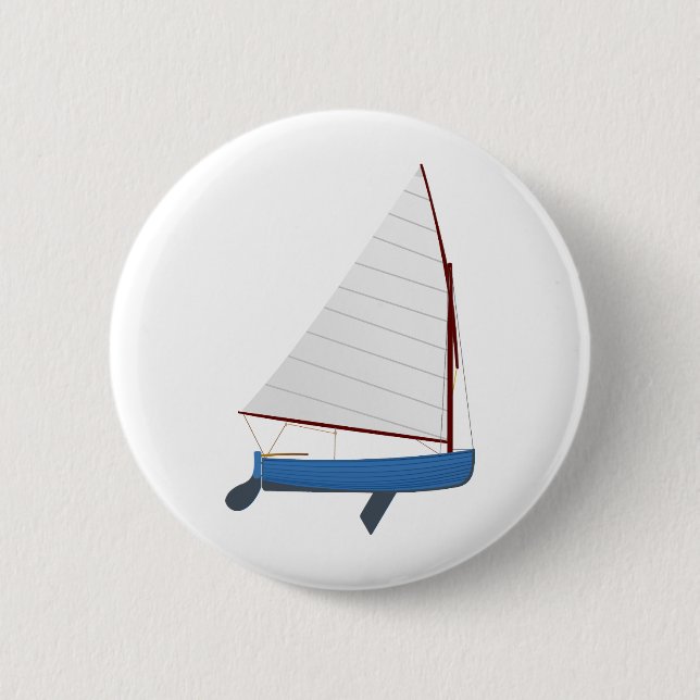12 Foot Sailing Dinghy 2 Inch Round Button (Front)
