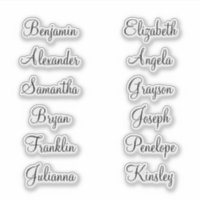 12 Guest First Names Modern Elegant Calligraphy