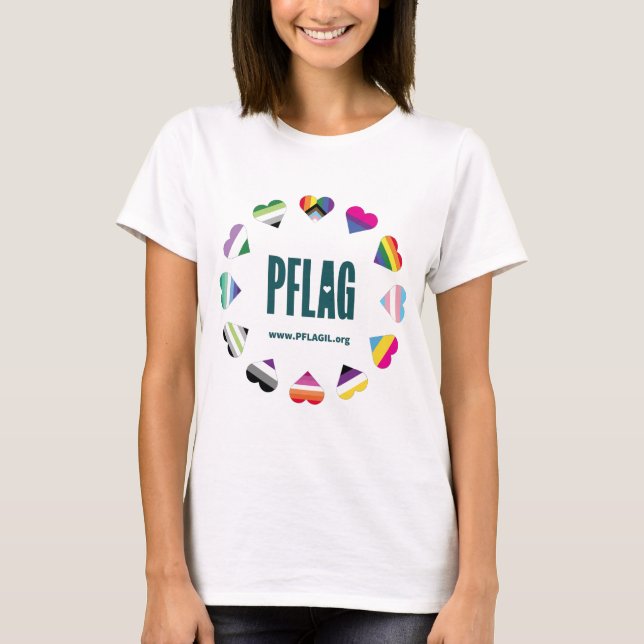 12 Hearts Circle PFLAG T-Shirt for white bckgrnd (Front)