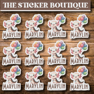 12 In One Cute Custom Name Balloon Party Axolotl 