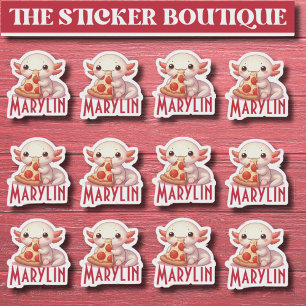 12 In One Cute Custom Name Pizza-Loving Axolotl 