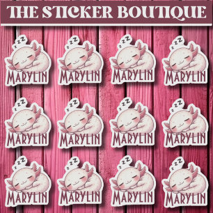 12 In One Cute Custom Name Sleeping Axolotl 