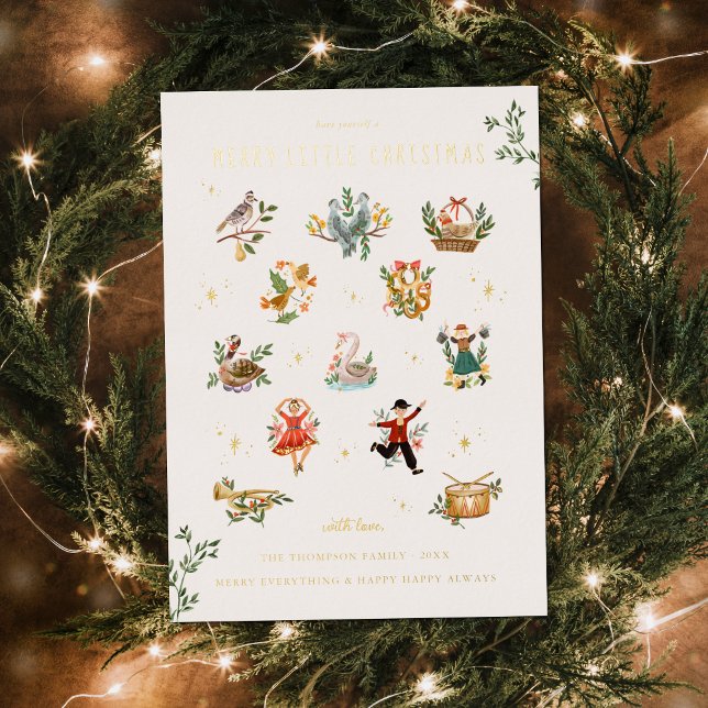 12 Jours de Noël | Carte de vacances photo (Créateur téléchargé)