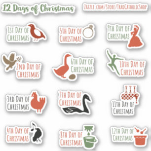 12 Jours de Noël joli planificateur Stickers Journ